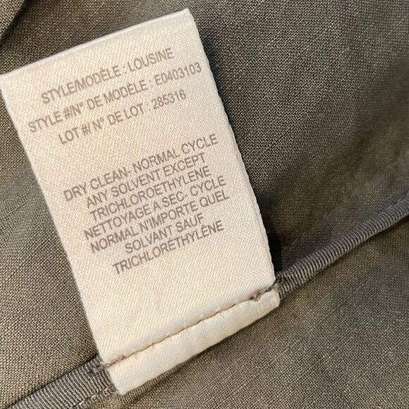 EUC Theory Olive Green Linen Blend blazer Sz. 4 - Picture 6 of 7